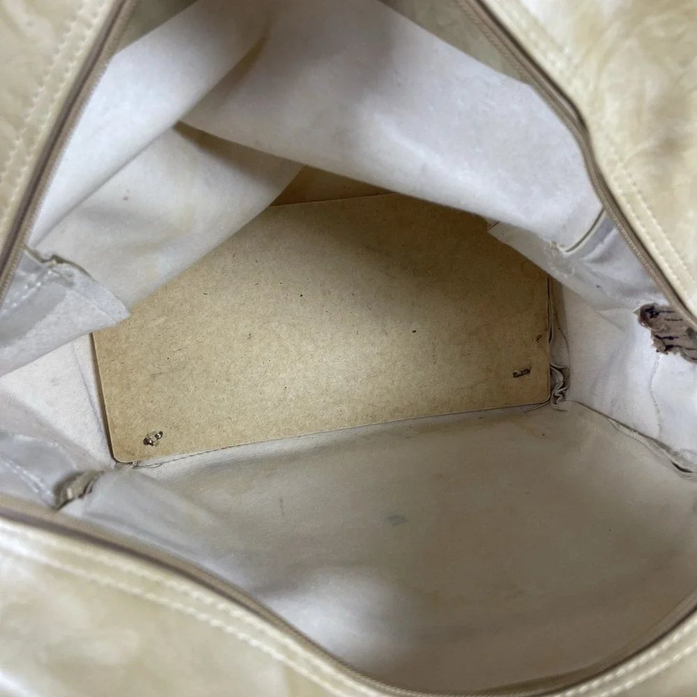 Vintage 70s United Airlines Faux Leather Carry On Bag Tan Tulip Logo Exclusive - Picture 8 of 11